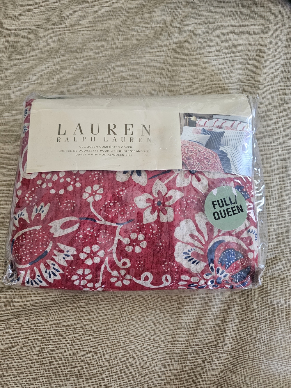 Ralph Lauren Home Red & Blue Floral Full/Queen Duvet Cover